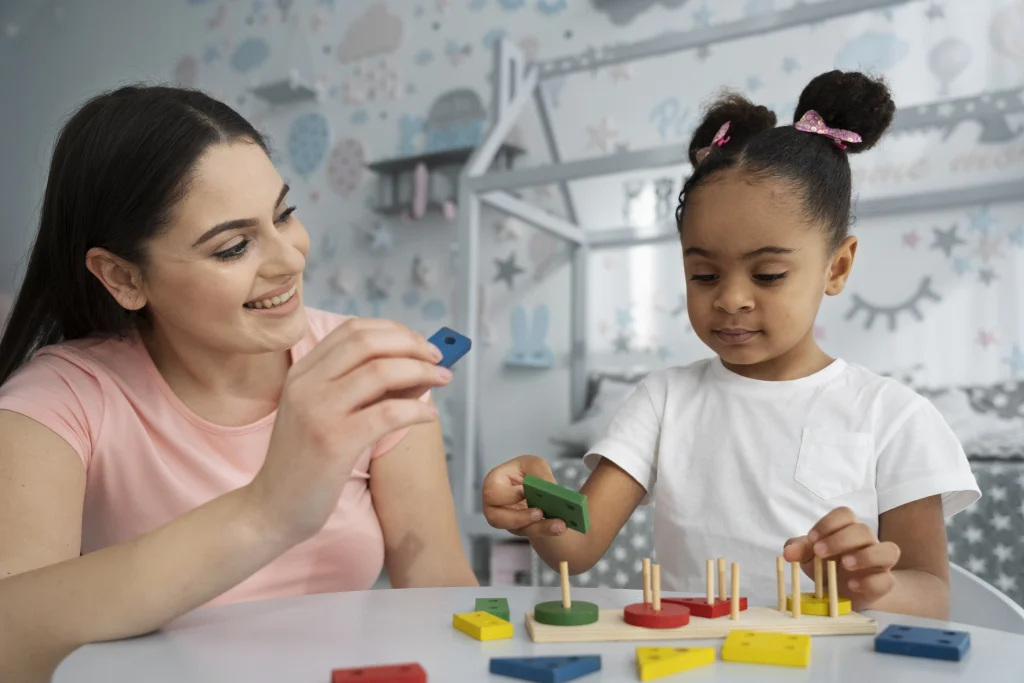 child is learning through play.